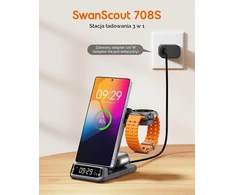SwanScout belaidė sulankstoma įkrovimo stotelė Qi 18 W USB-C S10025