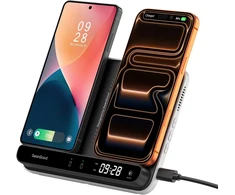 SwanScout belaidis įkroviklis-stovas dviem telefonams, 30 W, Qi, S10035
