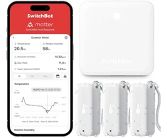 SwitchBot belaidžiai termohigrometrai IP65 su Hub Mini, 3 vnt., W3400010