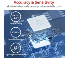 SwitchBot išmanusis vidaus termometras-higrometras su Bluetooth ir duomenų saugojimu MeterTH S1