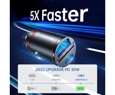 Syncwire automobilinis įkroviklis USB-C ir USB-A 60 W PD 3.0 QC 3.0 SW-XC672