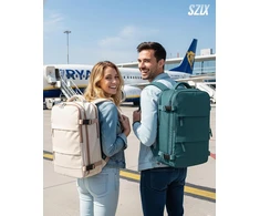 SZLX vakuuminis kelioninis rankinis lagaminas moterims ir vyrams 40 × 30 × 20 cm su pompa, smėlio ruda