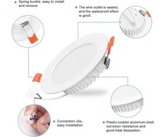 Tailcas įleidžiamų LED šviestuvų rinkinys, 6 W, 4500 K, 600 lm, apvalūs, 6 vnt., ultra ploni, 85–95 mm
