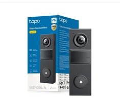 Tapo vaizdo domofonas 2K 3 MP su AI veido aptikimu, Wi-Fi, IP54, USB-C ir 5200 mAh baterija, Tapo D205