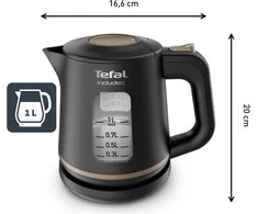 Tefal elektrinis virdulys 1 l, 2400 W, automatinis išsijungimas, juodas, KI5338