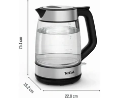 Tefal stiklinis elektrinis virdulys Express, 1,7 l, 2200 W, KI6A58E0