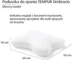 TEMPUR ergonominė pagalvė miegantiems ant pilvo Ombracio 60 x 50 cm
