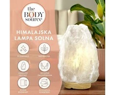 The Body Source Himalajų druskos lempa su reguliuojamu apšvietimu, 2–3kg, balta