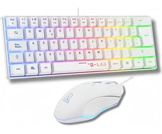 THE G-LAB 60 % žaidimų klaviatūros ir pelės rinkinys su RGB, QWERTY, COMBO-HYDRO-W/SP