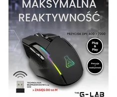 THE G-LAB Kult Caesium belaidė žaidimų pelė su USB ir RGB apšvietimu, 7200 DPI, KULT-CAESIUM