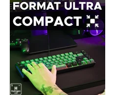 THE G-LAB pusiau mechaninė 60 % žaidimų klaviatūra, USB, AZERTY, KEYZ-HYDROGEN-GRB/FR