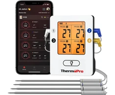 ThermoPro Bluetooth mėsos termometras su 4 zondais, 150 m veikimo nuotolis, TP-25