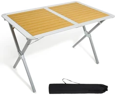 TIMBER RIDGE sulankstomas kempingo stalas, aliuminis, 110 × 70 cm, 4–6 asmenims