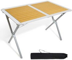 TIMBER RIDGE sulankstomas kempingo stalas, aliuminis, 110 × 70 cm, 4–6 asmenims