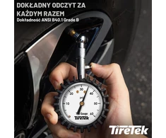 TIRETEK padangų slėgio manometras 0–60 PSI, 5 cm ciferblatas, TT-GS06-QBR2