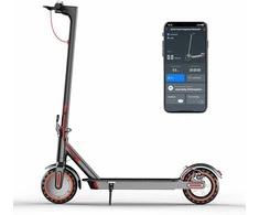 TODIMART elektrinis paspirtukas su 350 W varikliu, 8,5 colių ratais, 3 greičių režimai, sulankstomas, tinka suaugusiems ir paaugliams, maksimalus nuvažiuojamas atstumas iki 30 km, juodas/oranžinis