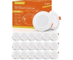 Tomosu LED įleidžiamas lubų šviestuvas 5 W 450 lm IP44 2700 K, plonas, 75-90 mm skylė, šiltai baltas