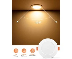 Tomosu LED įleidžiamas lubų šviestuvas 5 W 450 lm IP44 2700 K, plonas, 75-90 mm skylė, šiltai baltas