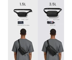 tomtoc krūtinės krepšys 3,5 l su RFID apsauga, atsparus vandeniui T35M1D1