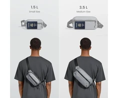tomtoc krūtinės krepšys 3,5 l su RFID apsauga, atsparus vandeniui, T33M1G1