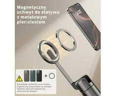TONEOF magnetinis 173 cm aliuminio telefono trikojis su Bluetooth pulteliu, juodas