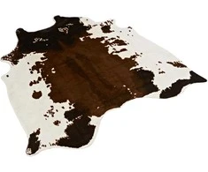 townssilk dirbtinės odos kilimas su karvės raštu, 135 × 140 cm, rankų darbo, poliesteris