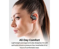 TOZO atviros konstrukcijos belaidės ausinės, Bluetooth 5.3, mikrofonas su ENC, juodos, OpenWear