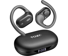 TOZO atviros konstrukcijos belaidės ausinės, Bluetooth 5.3, mikrofonas su ENC, juodos, OpenWear