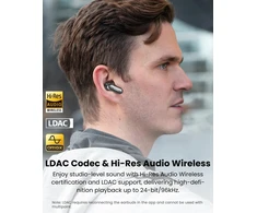 TOZO belaidės ausinės su Bluetooth 5.4, ANC, LDAC, 80h grojimu, NC20 Pro