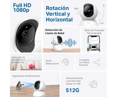 TP-Link vidaus Wi-Fi stebėjimo kamera 1080p su naktiniu matymu Tapo C200C