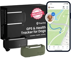 Tractive GPS antkaklis šunims su sveikatos stebėjimu, IP68, iki 14 d. veikimo