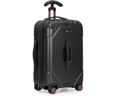 Kelioninis Traveler's Choice kietas rankinio bagažo lagaminas iš polikarbonato, 8 ratukai, 22 colių, juodas, TC09040K22