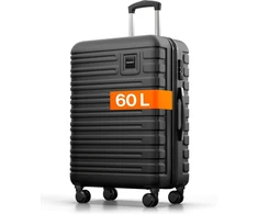 Kelioninis Travely kietas lagaminas 75 l, 4 ratukai, TSA užraktas, polikarbonatas, juodas, L