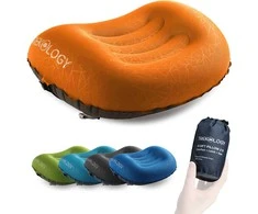 Trekology pripučiama kelioninė pagalvė ALUFT 2.0, lengva, kompaktiška, ergonominė, oranžinė