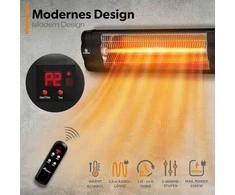 TRESKO infraraudonųjų spindulių šildytuvas, 2500 W, su nuotolinio valdymo pultu, sieninis modelis, THSL-009