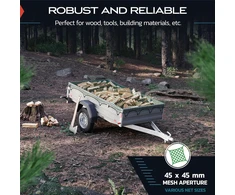 TRIBURG priekabos krovinių tvirtinimo tinklas 2 x 3,5 m, sustiprintas, su 8 kabliais, 200300sg