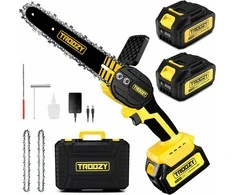 Troozy akumuliatorinis mini grandininis pjūklas 21 V, 15 cm, 2x 3000 mAh, bešepetėlinis