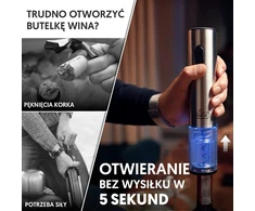 Twinz'up elektrinis vyno butelių atidarytuvas su įkrovimo stovu ir kapsulių pjaustikliu TW-EWO-001
