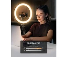 UBeesize 12" LED žiedinė lempa su telefonu laikikliu ir 50" trikoju, USB maitinimas