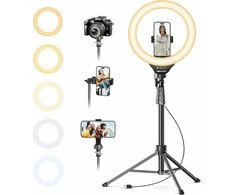 UBeesize 30,5 cm LED selfių žiedinis apšvietimas su 170 cm stovu, USB, modelis TBC001