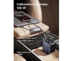 UGREEN automobilinis įkroviklis 145 W su USB-C kabeliu ir 4 prievadais EC604