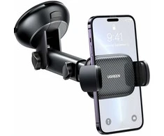 UGREEN automobilinis telefono laikiklis su siurbtuku, teleskopine 19 cm rankena, juodas