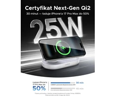 UGREEN belaidis magnetinis įkroviklis-stovas Qi2 25 W dviem įrenginiams W751