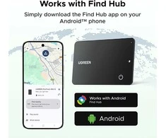 UGREEN FineTrack Slim G Bluetooth lokatorius, IP68, 5 m. baterija, Android