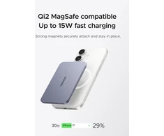 UGREEN magnetinis belaidis išorinis akumuliatorius MagFlow Air 5000 mAh Qi2 15 W PB580