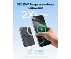 UGREEN magnetinis belaidis išorinis akumuliatorius 10000 mAh Qi2 15 W, USB-C 20 W PB763