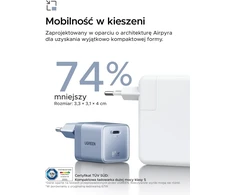 UGREEN Nexode Air USB-C tinklo įkroviklis 65 W, 1 prievadas, mėlynas, X860