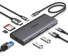 UGREEN Revodok Pro USB-C dokavimo stotelė 9 viename, 4K 60 Hz, PD 100 W, 15532