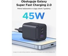 UGREEN tinklo įkroviklis 45 W su 2 USB-C ir USB-A jungtimis, PPS, 65156