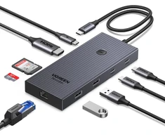 UGREEN USB-C 9 jungčių koncentratorius su 4K HDMI, 10 Gb/s ir PD 100 W, 75028